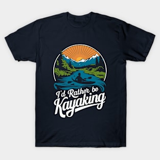 I'd rather be kayaking. Retro T-Shirt